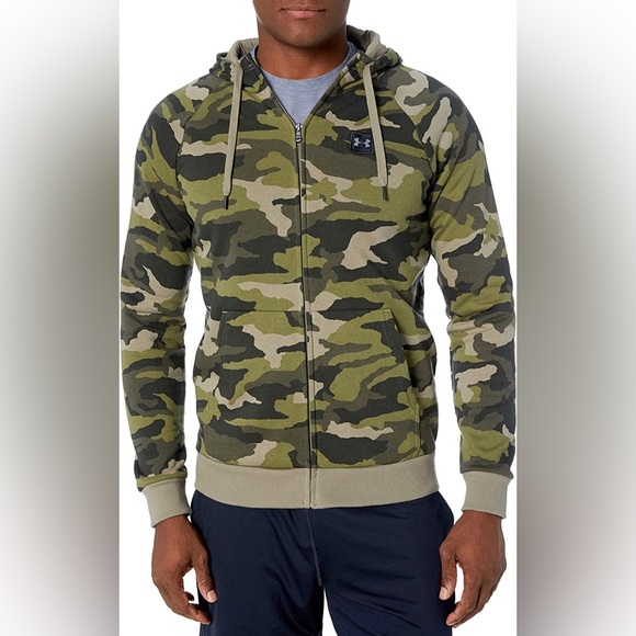Under Armour Other - NWT Under Armour Rival Fleece Green Camo Zip Hoodie Sz 3XL
